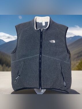 Vintage 90s North Face Vest Fleece Polartec Sleeveless Jacket Size: XL Gray
